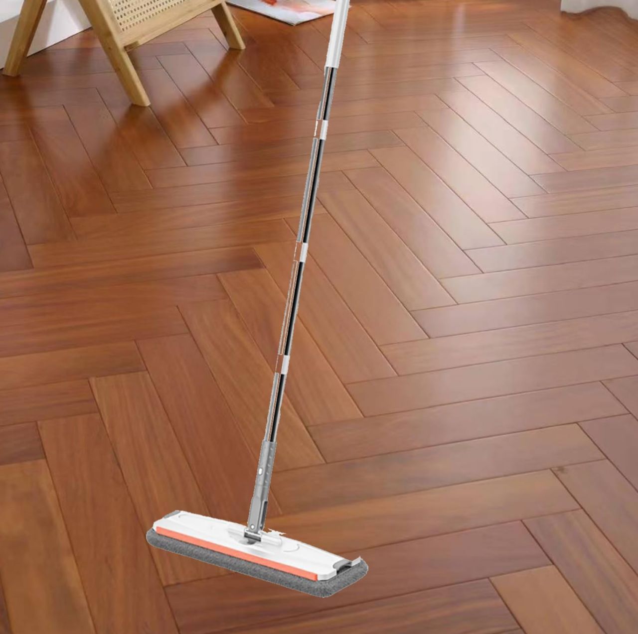 Mop & Bucket with Wringer-360 degrees rotatable flat mop for hardwood,tile& glass cleaning.long handle labor saving /dry mop for floors & windows