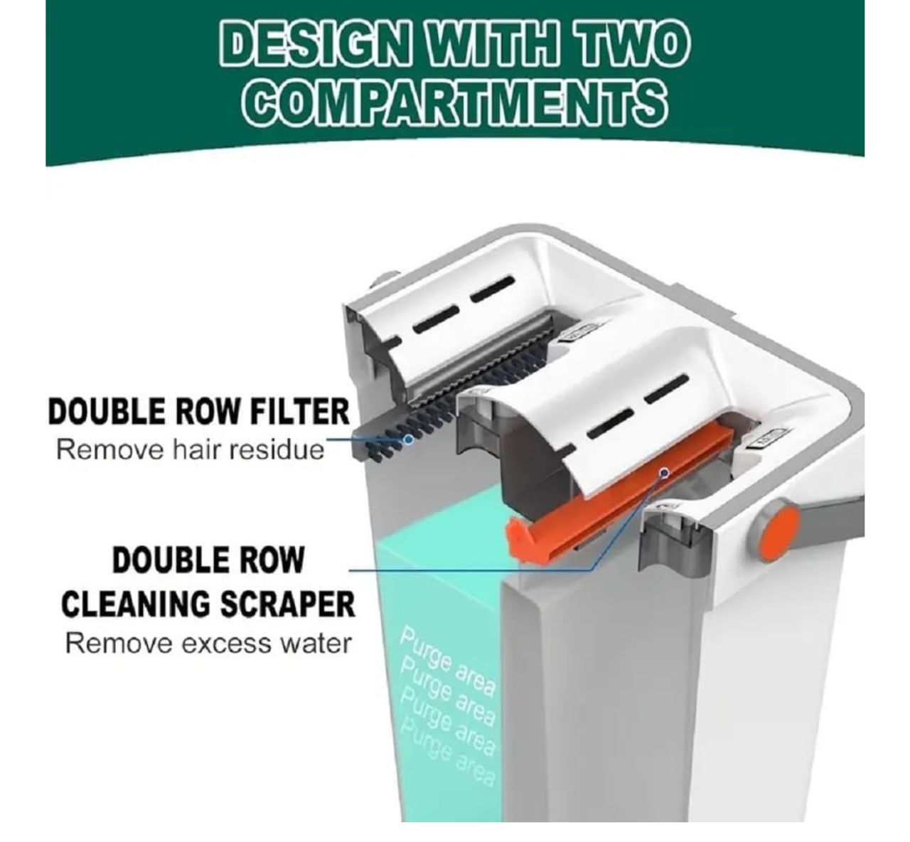 Mop & Bucket with Wringer-360 degrees rotatable flat mop for hardwood,tile& glass cleaning.long handle labor saving /dry mop for floors & windows