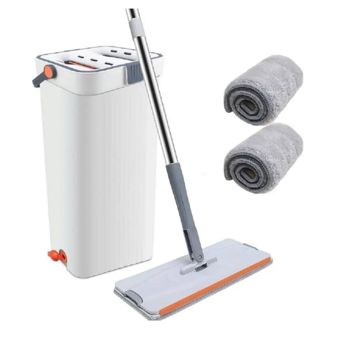 Mop & Bucket with Wringer-360 degrees rotatable flat mop for hardwood,tile& glass cleaning.long handle labor saving /dry mop for floors & windows