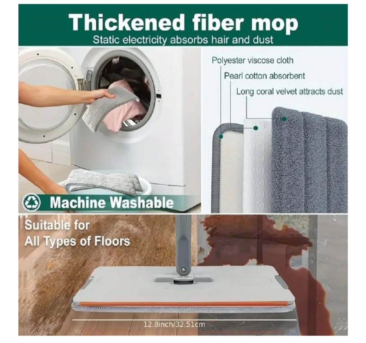 Mop & Bucket with Wringer-360 degrees rotatable flat mop for hardwood,tile& glass cleaning.long handle labor saving /dry mop for floors & windows